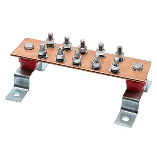ELECTRAPICK Wall Mounted Copper Grounding Bar Kit, Copper Bus Bar