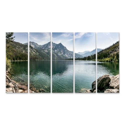 Toile lac alpin majestueux - Cadre grand format XXL pour salon moderne