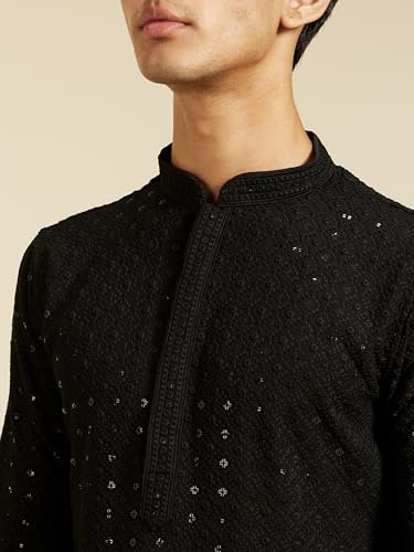 Image of DIWAS BY MANYAVAR Men's Viscose Embroidered|Sequined Kurta (1pc)