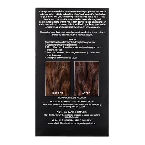 Image of Kristin Ess Hair Gloss in Cherry Cola Warm Red Brown - 4 Wk Semi Permanent Hair Dye Glaze - Color Depositing Conditioner & Brassy Toner for Vibrant Color, Shine + Gloss, Vegan, Silicone & Ammonia Free