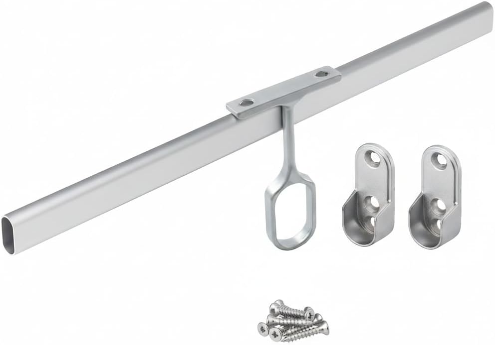 8 Feet Long Oval Wardrobe Closet Tubing Rod Application Clothes Hanging - 96 Inch Length (Matte Nickel)