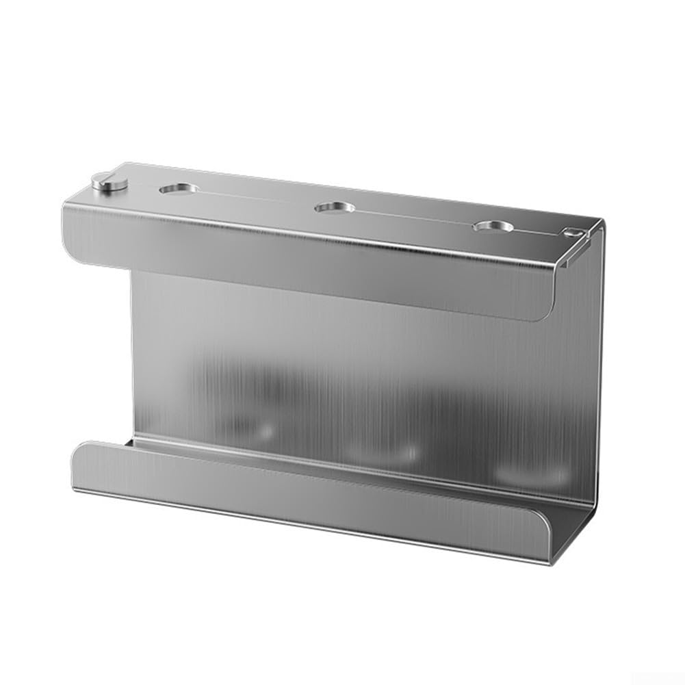 Dispensador de jabón montado en la pared, soporte de acero inoxidable para baño, estante de almacenamiento para ducha, gel, champú, jabón líquido, acabado plateado, diseño de ahorro de