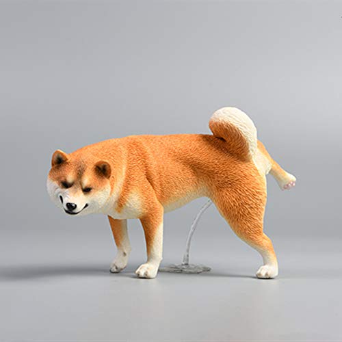JXK 1/6 Creative Shiba Inu Dog Pet Figure Realistic Educational Canidae Animal Model Resin Toys Collector Home Decoration Birthday Gift for Adult (JXK054C)