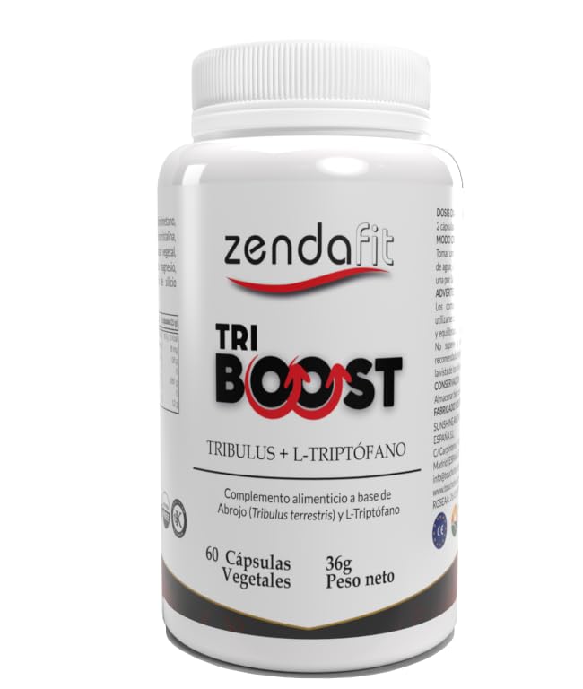 ZENDAFIT - Triboost - 60 Cápsulas - Fórmula Revitalizante con Ginseng Coreano, Ginkgo Biloba y Vitaminas B - Aumenta la Energía, la Vitalidad y el Rendimiento Físico y Mental