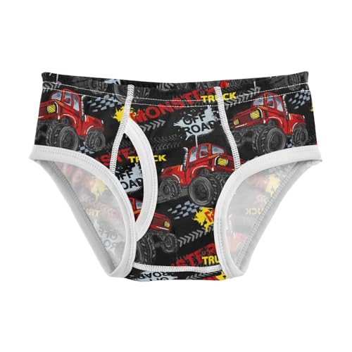visesunny Boys Cotton Underwear Cool Monster Truck Printed Toddler Soft Training Briefs Size 2T-8Y for Kids