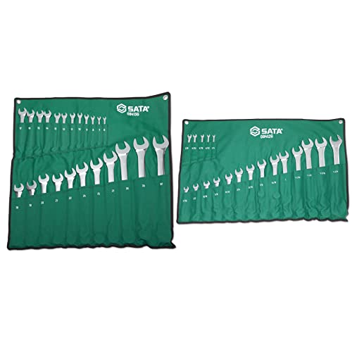 Sata 42 Piece  12 Point Combination Wrench Set | Sae 1/4" To 1-1/4" & Metric 6Mm To 32Mm | Off Corner Loading | St08415G #TOP7