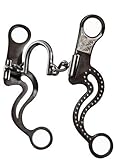 Showman Stainless Steel Chain Link Round Ported Bit w/Brown Steel Cheeks
