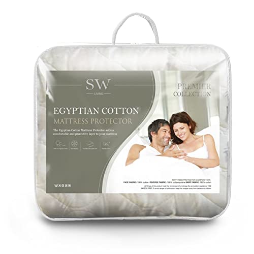 Luxury Hotel Quality 14" Extra Deep 6ft UK Super King Bed Size Quilted 100% Cotton Hypo-Allergenic Fitted Mattress Protector Cover, 35cm Deep Sides Machine Washable (183cm x 200cm) By Littens