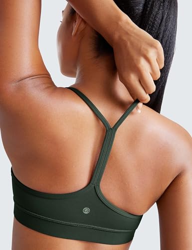 Image of CRZ YOGA Butterluxe Y Back Sports Bras | Light Support, Removable Pads, Yoga, Extremely Soft, Scoop Neck, Spaghetti Strap, for Women