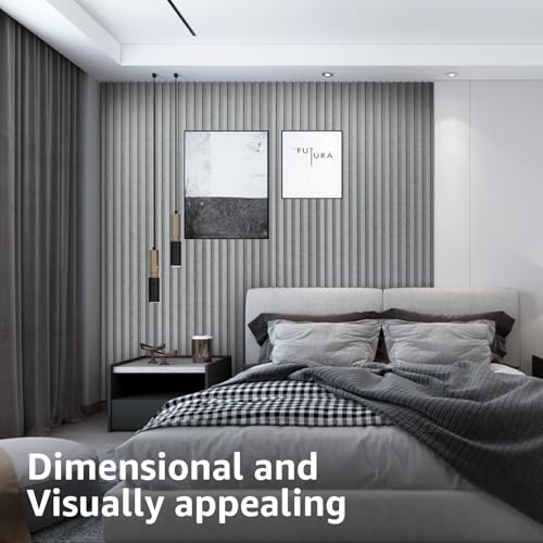 Image of Art3d 96 x 6 Inch WPC Slat Wall Paneling for Interior Decor, 8-Pack, Slate
