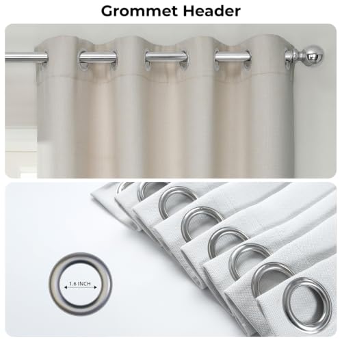 Image of HPD Half Price Drapes Grommet Linen Curtains 96 Inches Long Room Darkening Curtains for Bedroom & Living Room (1 Panel), 50W x 96L, Birch
