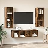 Espace de rangement polyvalent : ce meuble TV mural en 3 pièces offre des solutions de rangement complètes pour votre salon ou espace multimédia avec un total de 10 étagères dans deux petites (37 x 37 x 72 cm) et une grande armoire (37 x 37 x 142,5 cm).