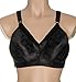 JUST MY SIZE Womens Satin Stretch Wirefree Mj1960 Bras, Black, 44DDD US