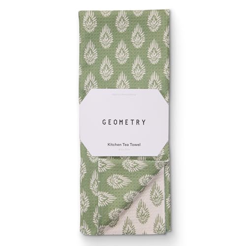 GEOMETRY Kitchen Tea Towels - Quick Dry Microfiber Dish Towels for Kitchen - Henley - 18" x 30" - 1 Pack