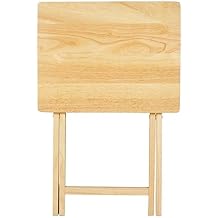 L 19 x W 15 x H 26 inches Indoor Single Folding TV Tray Table Natural
