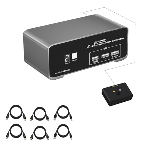 KVM HDMI DP pour basculer entre PC bureau et ordinateur portable de télétravail en 4K
