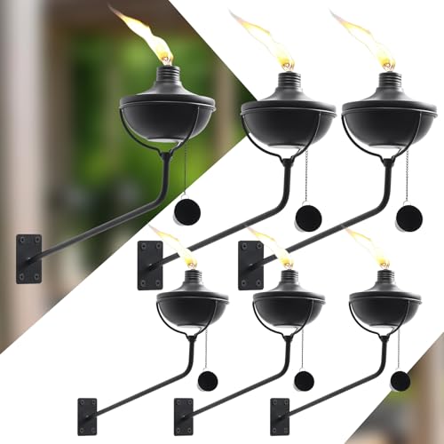 Antorchas de citronela para decorar el jardín con 6 linternas de metal de pared de 23 oz