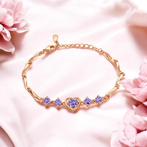 Image of Nilu's Collection Rose Gold And Silver Plated Heart Shape Jewellery Set For Women