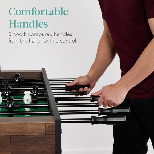 Best Choice Products Large 54 Inch Full-Size Foosball Table for Home, Game Room - Includes 2 Balls, 2 Cup Holders - Walnut - image 7
