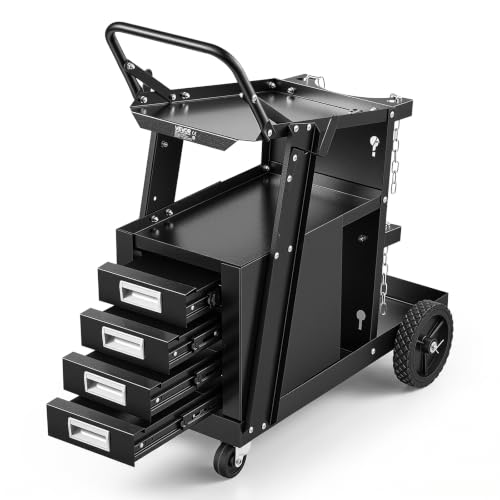 Image of VEVOR Welding Cart, 2-Tier 4 Drawers Welder Cart 265 LBS Weight Capacity