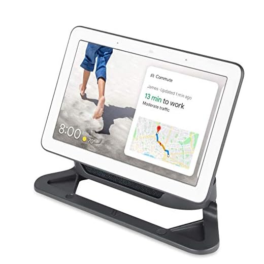 [Officiellt gjord för Google] Wasserstein vinkelstativ kompatibelt med Google Nest Hub – perfekt följeslagare för din Nest Hub (grå)