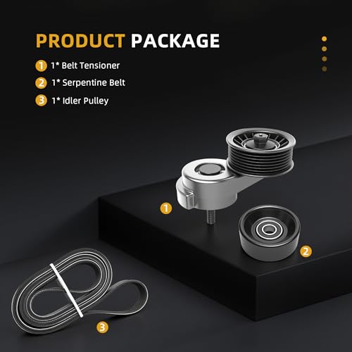 Image of Belt Tensioner Serpentine Belt Idler Pulley Kit for Dodge Ram 1500 /2500 / 3500 / Dakota /Durango / D150 /W150 1992-2003 (3.9L /5.2L /5.9L) 38033