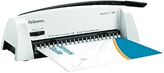 Binding Machine for Home - Fellowes Starlet 2+ 21-Hole, 120 Sheet Personal Manual Paper Punch Comb Binder Machine - Ideal for Home Use - White/Grey