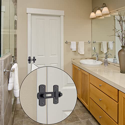 2Packs Barn Door Latches, 2.76" X 1.97" Matte Black Stainless Steel Flip Gate Latch, Solid Sliding Door Barn Door Latch, Bi-Fold Door Lock For Sliding Swing Open Door, Bathroom, Garage, Shed (3Inch) #TOP6