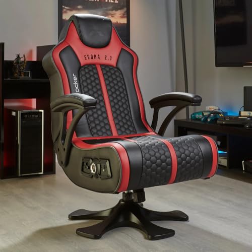 X-Rocker-Evora-Gaming-Chair-21-Multi-Stereo-Sound-Console-Gaming-Seat-with-Bluetooth-Wireless-Speakers-Subwoofer-and-Vibration-Faux-Leather-Folding-Pedestal-for-Mobile-Switch-PS5-XBOX-BLACK - Izzgadgets.com