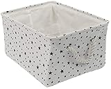 XYWHPGV Storage Basket with Cotton Handles, Fabric Storage with Drawstring Closure for Clothes, Towel, Toy Organizer, Laundry Basket for Home...