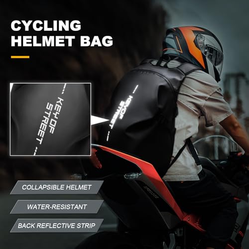 WEPLAN Motorrad Rucksack Wasserdicht Herren Damen Helm Rucksack Motorrad Rucksäcke Helmtasche Motorradrucksack Helmrucksack Motorradhelm Motorcycle Backpack Leicht Reise Rucksäcke,Schwarz L