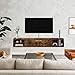 Bixiaomei Floating TV Unit, 58'' Wall Mounted TV Cabinet, Floating Shelves with 4 Cabinets, Wooden Entertainment Media Console Center Large Storage TV Bench for Living Room & Office (Rustic Brown)