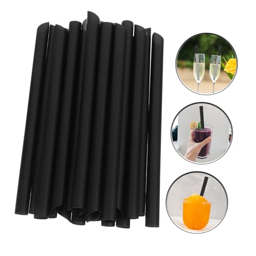 1000 pitillos desechables negros para bebidas miniatura 6