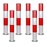 Feststehende Pollerpfosten Aus Verzinktem Stahl, Verkehrsleitplankenrohre für Einfahrten, Parkplätze Und Fahrschulgeländer, 11,4 Cm, 6 Stück