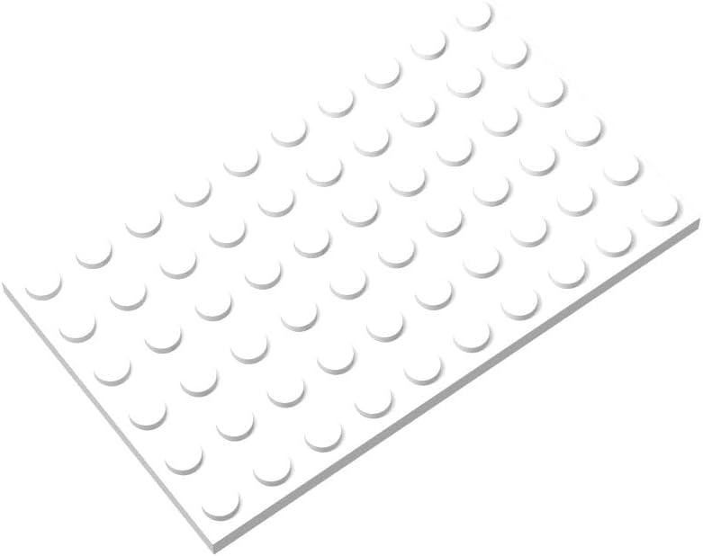 Platos blancos clásicos a granel, placa blanca 6x10, placas de construcción planas 10 piezas, compatibles con piezas y piezas de Lego 6x10 placas