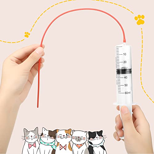 image for Jutom 9 Pieces Puppy Feeding Tube Kit Includes 8 FR Red Rubber Kitten 