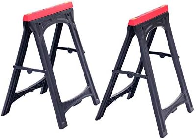 Oypla 2x Heavy Duty Folding Plastic Saw Horse Trestle Stands 150kg