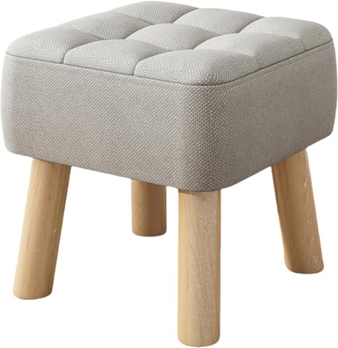 Zdaqian オットマン 足置き台 スツール ソファスツール 木製の足の布細工の低い腰掛け 小さい 四角 幅30cm奥行き30cm高さ34cm 高反発スポンジクッション 座り心地 通気性 滑り止め 取り外し可能 腰掛け リビング 玄関 寝室適用 (グレー