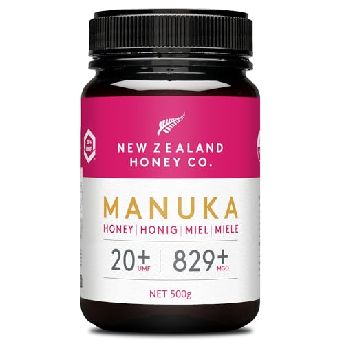 Miel de Manuka MGO 829+ / UMF 20+ de New Zealand Honey Co. | Actif et brut | Fabriqué en Nouvelle-Zélande | 500g