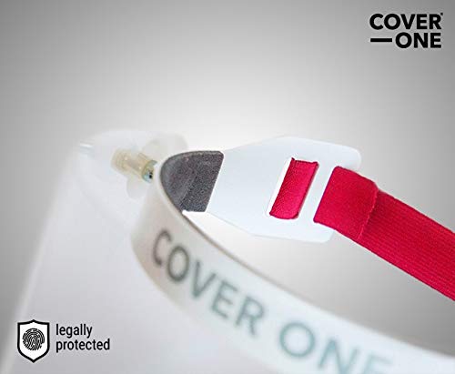 CoverOne - Visera Facial, Mascarilla Protectora Completa. Protector Facial Transparente Ajustable de Plástico Ligero para Protección (100)