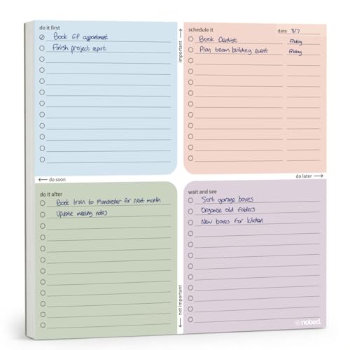 Noted To Do List Planner Pad - Eisenhower Priority Matrix Desk Notepad