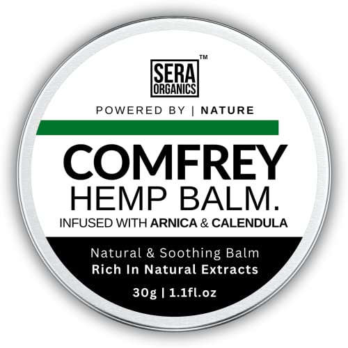 Comfrey Cream Natural Ointment with Arnica Calendula Vitamin E Soothes Joints Muscles Bruises Backaches Sprains Pure Plant Ingredients Made in UK 30g