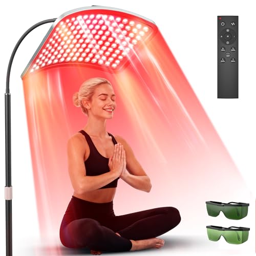 Red Light Therapy for Body and Face, Infrared Red Light Therapy Lamp with Stable Stand, 660nm and 850nm Infrared Pannel with Remote