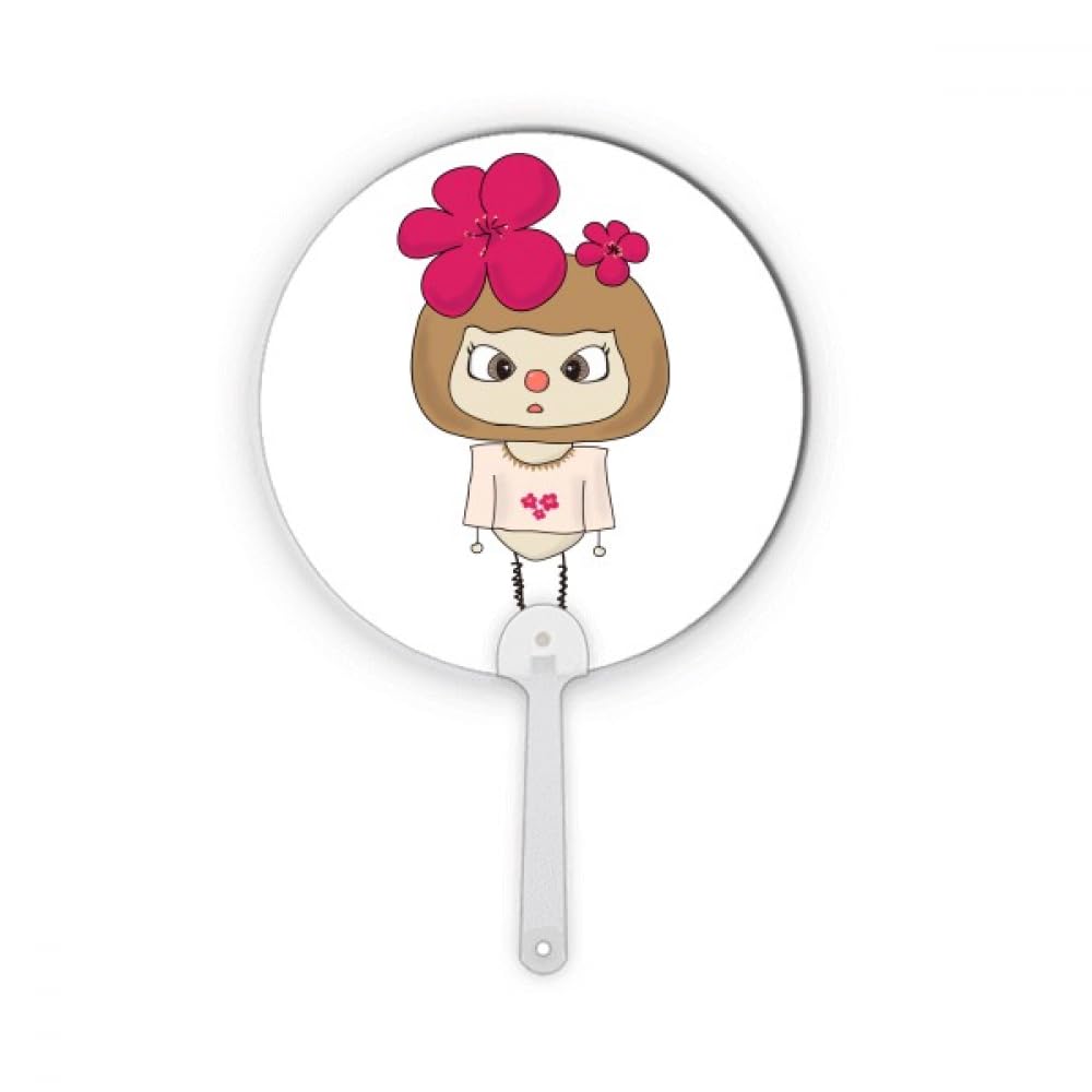 Éventail rond plastique de collection artisanale Blossom Rose UU