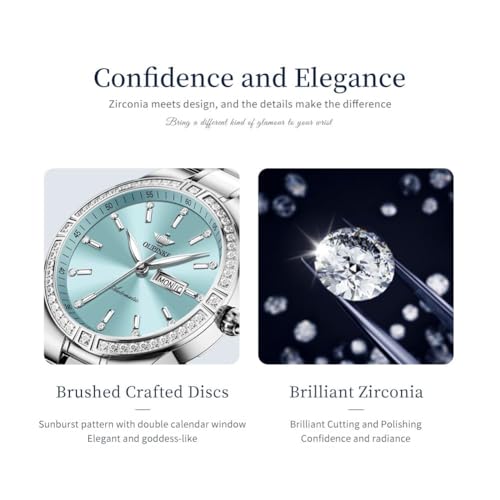 OUPINKE Automatic Watches for Women Diamond Luxury Dress Self Winding Stainless Steel Sapphire Crystal Ceramic Ladies Wrist Watches4