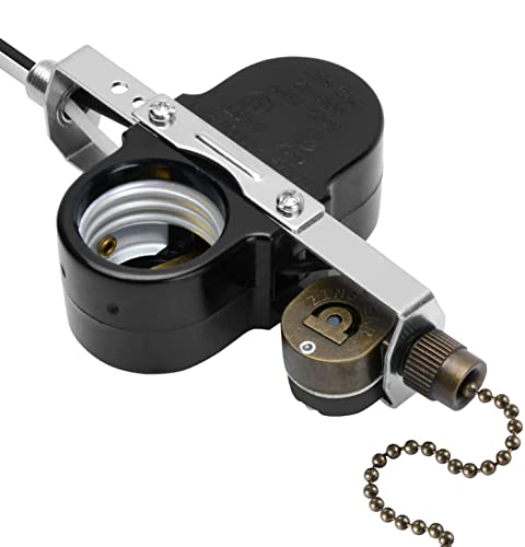 Image of Ceiling Fan Light Zing Ear ZE-310D Lamp Holder with Bronze ZE-109m Pull Switch (660W)