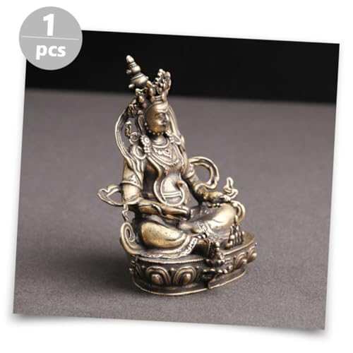 Statue Bouddha en laiton véritable : objet d'artisanat doré d'exception - 3