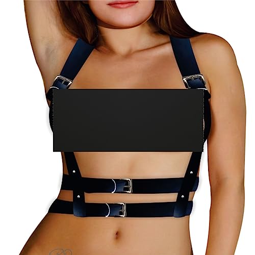 HARNESS TOP DUAS CINTAS EM COURO ECO ARREIO FASHION ARNÊS SEXY