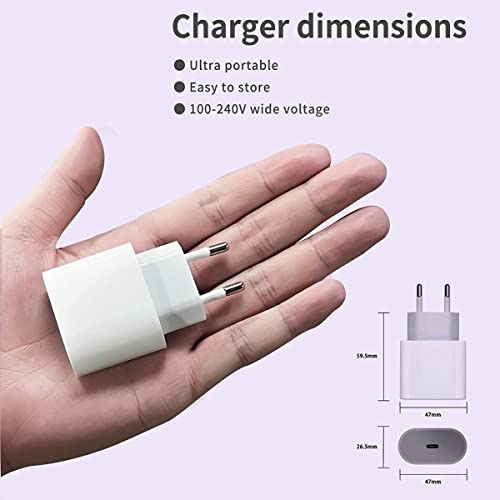 Carregador turbo completo para iphone 11 12 13 pro pro max USB-C 20W