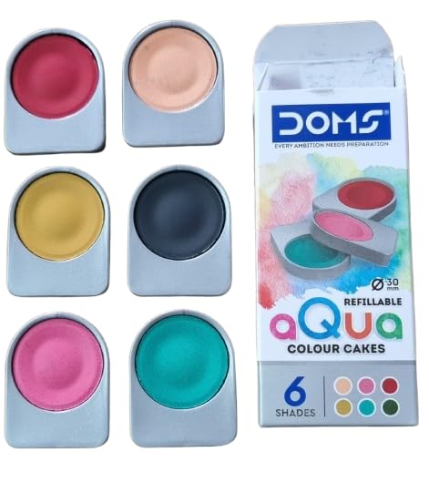 Doms 12+6 Refillable Aqua Water Colour Cakes 30mm + Water Colour Tube(12) Shades Combo| FREE 2 Brushes + 1 Colour Palette| Rich Pigmented Colours| Useful For Artists, Students & Art Lover - Image 5 thumbnail